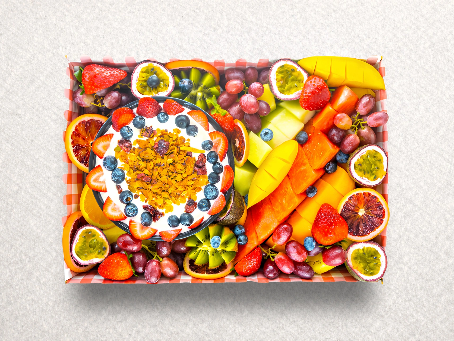 Fruit, Granola & Yoghurt Platter (3) Fruit, Granola & Yoghurt Platter (3)