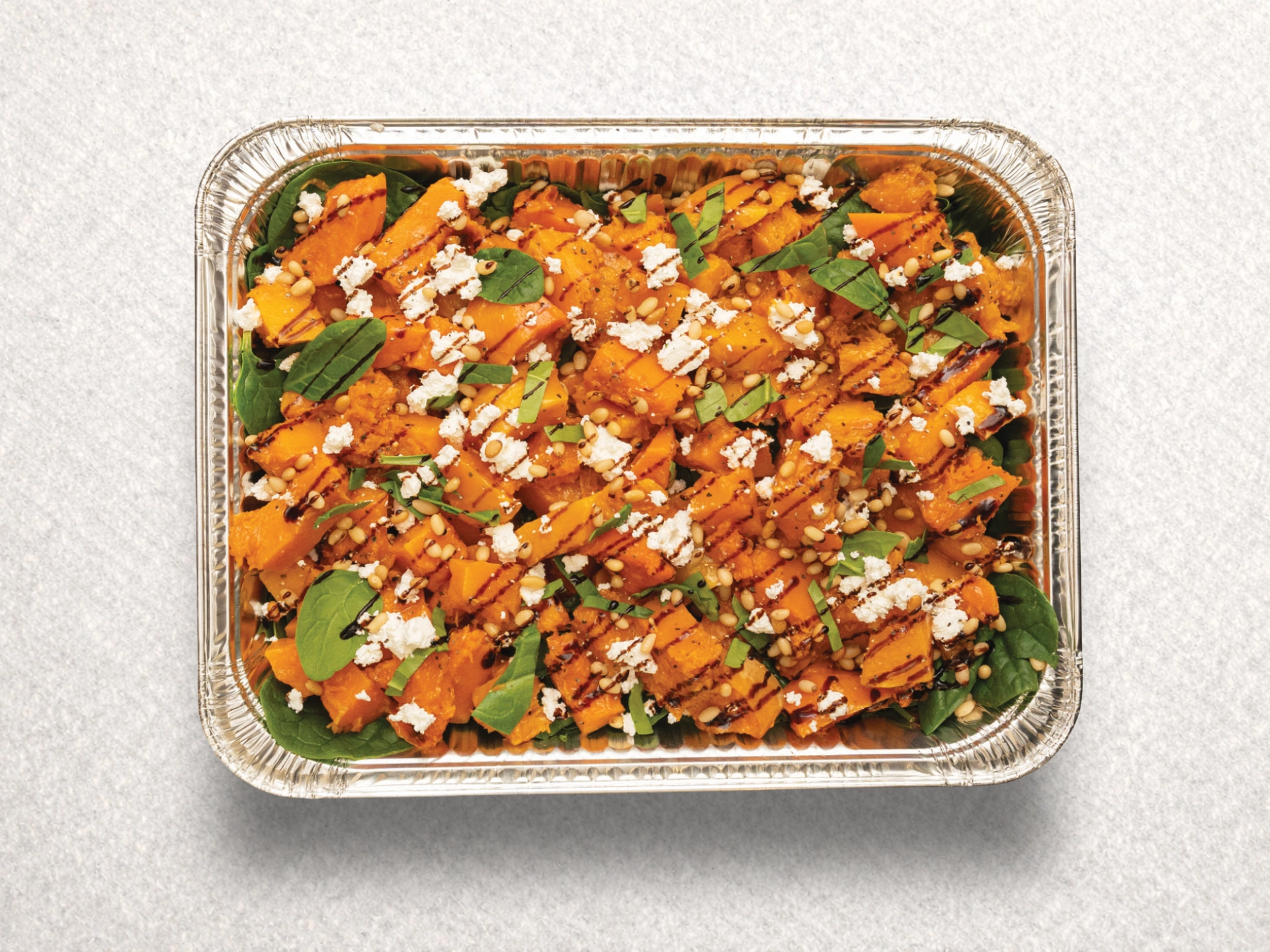 Pumpkin Baby Spinach Feta Pine Nut Salad Pumpkin Baby Spinach Feta Pine Nut Salad