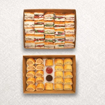 Focaccia, Mini Sausage Rolls, Mini Spinach Feta Rolls