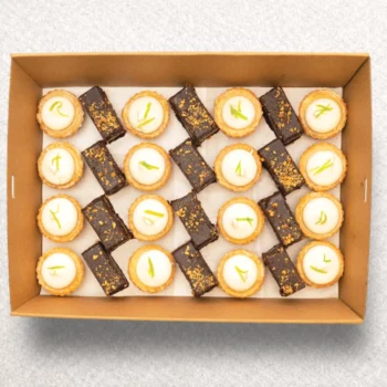 Mini Chocolate Salted Caramel Hazelnut slice and Mini Citrus Meringue Tart (Gluten Free)