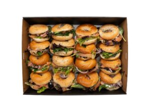 Mini salmon bagels