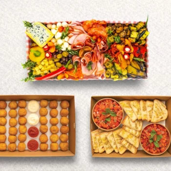 Charcuterie Board, Fried Cheese Balls,Tomato Bruschetta